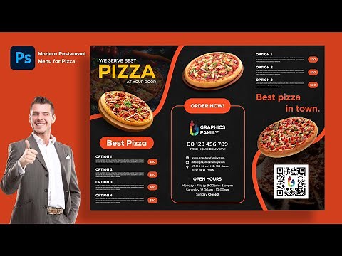 Food Menu Design - Pizza Restaurant Menu Template in Photoshop | TUTORIAL