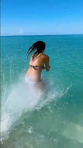 Caribbean Bliss 🏖 Jump, Swim & Soak in the Amazing Beach View #shorts