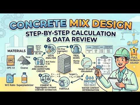 Concrete Mix Design Numerical | Step-by-Step Calculation | IS 10262:2019 | Concrete Technology