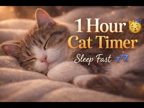 Sleeping Cat 1Hour Loop timer🐱💤｜BGM : Cat's breathing｜猫の寝息１時間作業用タイマー🐱💤 #sleepmusic #作業用 #relaxing