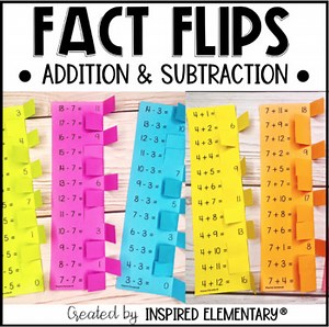 Fact Flips Addition and Subtraction Fact Families Fact Fluency Fact Flashcards