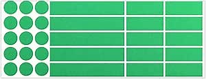 LiteMark 30 PCS Reflective Green Sticker Decals, Long-Lasting Adhesive, Weatherproof Ideal for Helmets, Bikes, Strollers