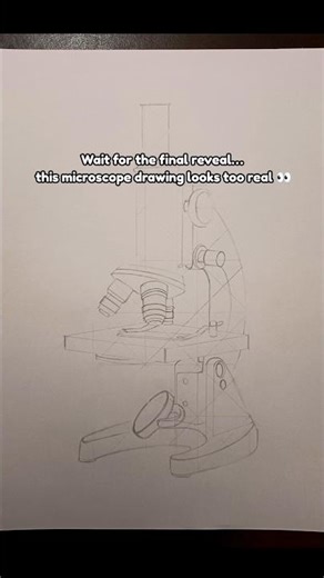 Realistic Microscope Drawing 🤯 | Wait For The Transition! #shorts #youtubeshorts