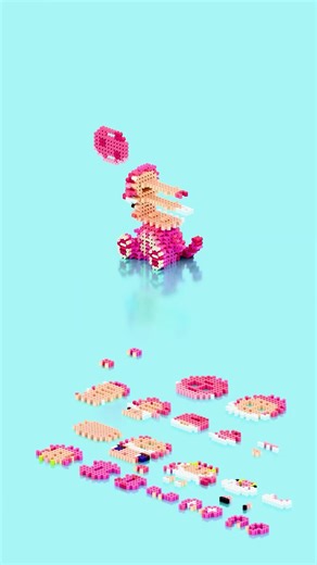 Cute Baby 3D perlerbeads Tutorial #artkalbeads #hamabeads #cute #beads3d #pixelart #animation