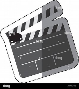 grayscale sticker with clapperboard cinema Stock Vector Image & Art - Alamy