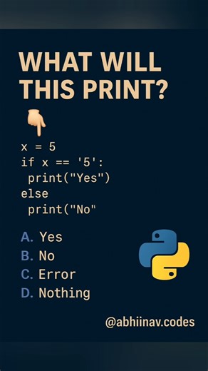 Comment your option 👇 Follow @abhiinav.codes for daily simple Python questions ❤️ #music