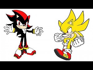HOW TO DRAW SHADOW AND SUPER SONIC