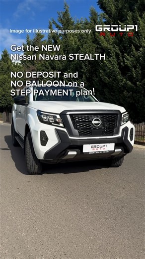 NO DEPOSIT and NO BALLOON on a STEP PAYMENT plan! Own a NEW Nissan Navara STEALTH. Click Get Offer NOW! Click the Get Offer button NOW! *DEAL STRUCTURE FROM: Year 1 Installment R8,872pm. Interest 10.75% | Term 96 | Dep 0% | Balloon 0% | Finance Amount R665,112 | Total Finance Cost R1,011,361. | Group1 Nissan Uitenhage