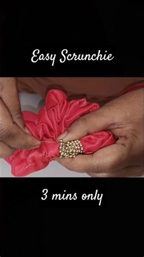 How I Made Handmade Scrunchie In 3 Mins In A Simple Way 😊 #shorts #scrunchies #diy #viral