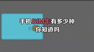 手机SIM卡有多少种，你知道吗？