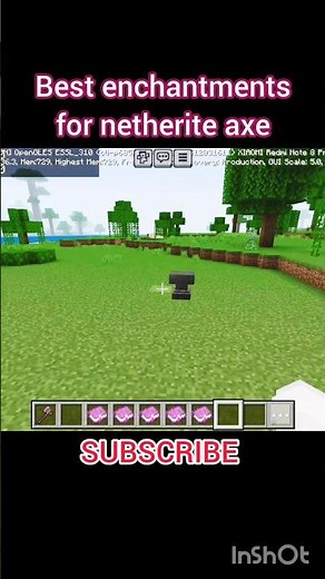Best enchantments for netherite axe 🪓 in Minecraft #minecraftshorts #viralshorts #trendingshorts