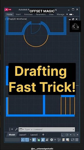 AutoCAD Offset Command Explained 🔥 | Easy Drafting Trick #Shorts