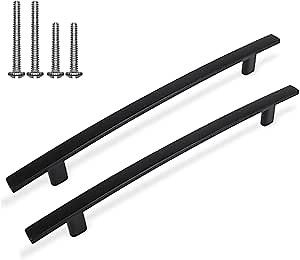 Black Drawer Pulls - 10 Pack - 6.3 Inch Hole to Hole - Kitchen Cabinet Handles - Door Handles - Cabinet Pulls - Hardware