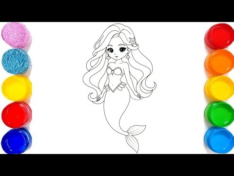 Draw and colour a cute mermaid | How to draw a mermaid step by step | Let's draw together #drawing