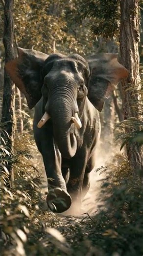 Elephant Running in Forest 🐘 | Ultra Realistic Wildlife Video | 8K Nature Cinematic” #visionary