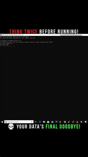 Permanently Erase Deleted Files 😱⚡ Hidden Windows Security Command | CIPHER /W: