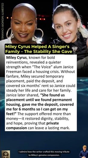 Miley Cyrus Helped A Singer's Family – The Stability She Gave