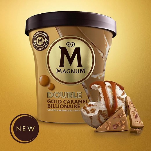 Discover NEW Magnum Double Gold Caramel Billionaire. Lose yourself in layers of luxury, unlike anything you've ever tasted. | Magnum