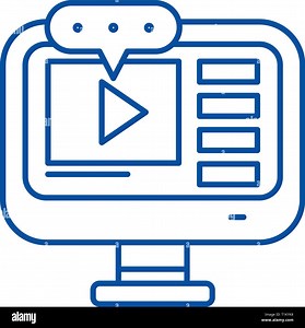 Video lessons line icon concept. Video lessons flat  vector symbol, sign, outline illustration Stock Vector Image & Art - Alamy