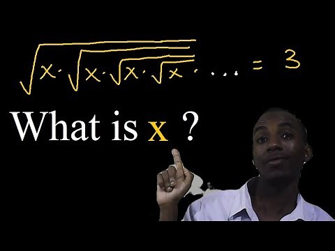 Solve for x in sqrt(x.sqrt(x .sqrt(x). sqrt(x....))) = 3