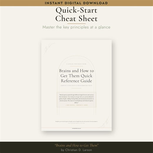 Brains and How to Get Them Cheat Sheet Printable | Mental Development Quick Reference | Mind Power Summary PDF - Etsy