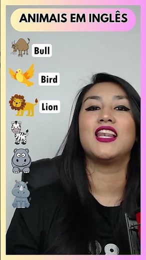 Nome de animais em inglês e português 🦒