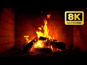 Chimney Fire 8K 🔥 Cozy Ambience, Crackling Fireplace Sounds & Mesmerizing Flames