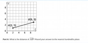 Part A: What is the distance of AB ? Round your answer to the... | Filo
