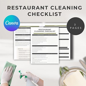 Restaurant Cleaning Checklist: Daily, Weekly, Monthly Schedule (PDF) - Etsy Australia