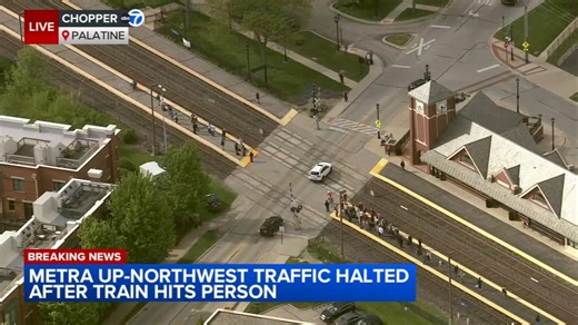 Metra UP-NW train hits pedestrian in Palatine; trains now moving again but with delays
