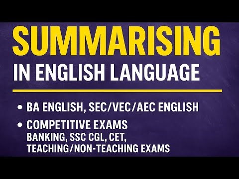 How to Write an Effective Summary | English Summarising for UG, SSC, Banking & Teaching Exams #viral