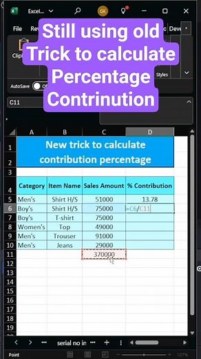 Excel Percentage Contribution Made Easy