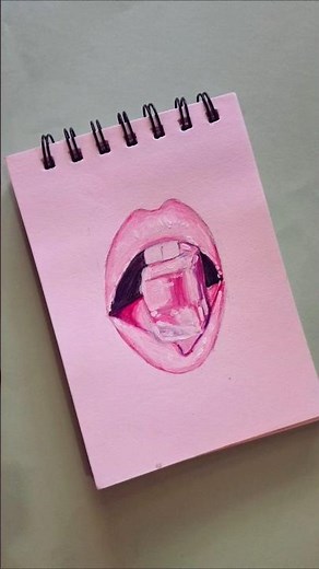 How to draw ice cube lips #drawing #shorts