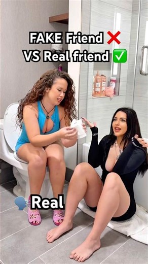 FAKE vs Real friend 😂✅ True? ⬇️ #funny #friends #shortsfeed