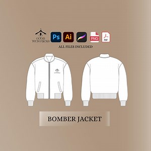 Bomber Jacket Tech Pack Streetwear Tech Pack Template Clothing Tech Pack Bomber Jacket Procreate Vector Template Tech Pack Adobe Illustrator - Etsy