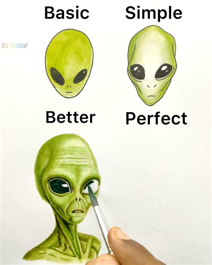 Learn to Draw a Alien - Basic vs Perfect | Did you know?
