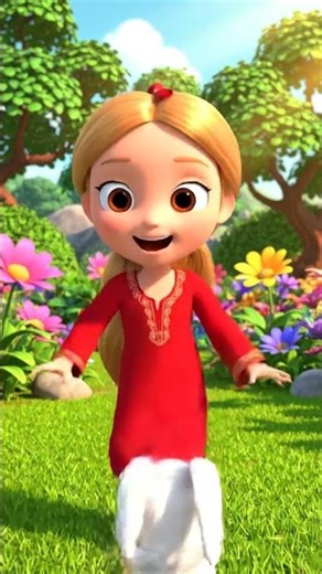 “Cute Cartoon Girl Plays with Bunny 🐰 |