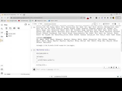 Running C Program in Google colab