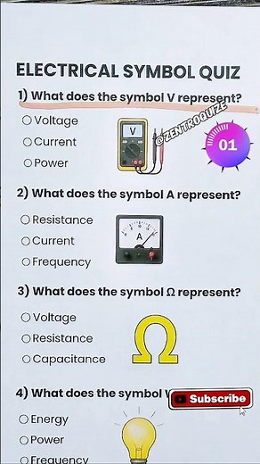 Electrical Symbols 🪫 Quiz Current & Voltage Knowledge Test for Students & Engineers