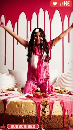 Strawberry Cheesecake Bed Explosion – Cinematic Dessert Chaos