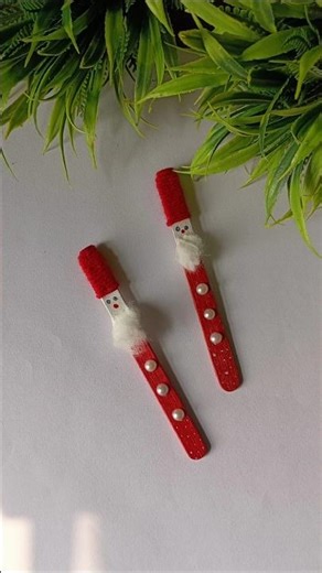 Diy ice cream stick Santa🧑‍🎄#diy #santaclaus #santa #christmas #craft #shortvideo #viral