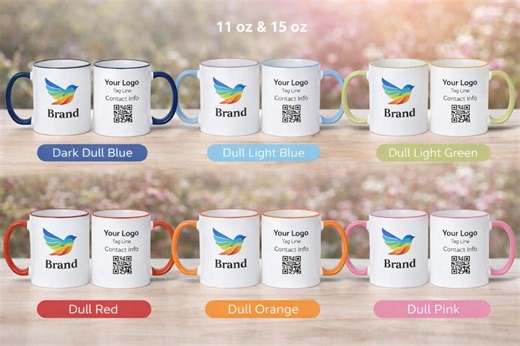 Custom Logo Mug: Two-tone White and Colored (rim & Handle) Sublimation Mugs, Bulk Picture Mug for Gift - Etsy