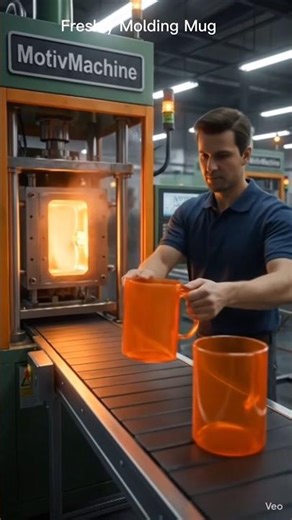 How Plastic Mugs Are Made in MotivMachine Factory! 🔥🟦 #Shorts #factory #manufacturing #shortvideo