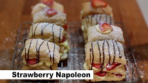 Easy strawberry napoleon puff pastry recipe | Trailer version | Mille-feuille