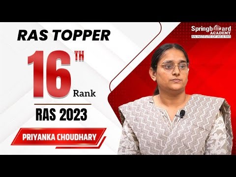 Ms.Priyanka Choudhary | RAS-2023 | Rank-16 | | Mock Interview | SpringBoard Academy