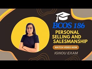 BCOS 186 IMPORTANT QUESTIONS | Salesman | BCOM IGNOU WALAY