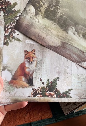 I have complete step by step tutorials showing how to make your very own journal, so if you ever want to see how to begin, move ahead with the instructions further than I am with this current one I’m making, or even rewatch a step ~ just look in my playlists.😉 For now, I’m going to try to continue working on my Winter Forest Animals journal. Hope you make one too!💕 #craftsupplies #journaling #journal #craft #crafting #papercraft #bookbinding #tutorial #playlist #thevintagejournal #journaltok #