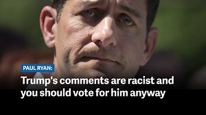 12K views · 62 reactions | Paul Ryan, the de facto leader of the Republican Party, says Trump's comments are racist but you should vote for him anyway. | Quartz | Facebook