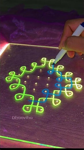 Easy & Simple Sikku Kolam Tutorial ⚛️ ‪@dhanvihakolam‬ #ytshorts #easykolam #dailykolam #trending