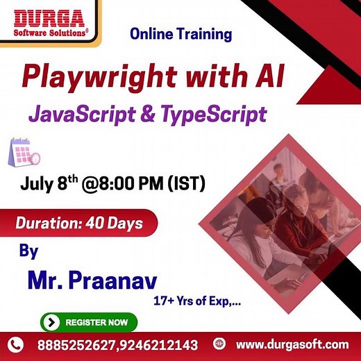 Playwright with AI JavaScript & TypeScript Online Training @ DURGASOFT #durgasoftware #durgasoft